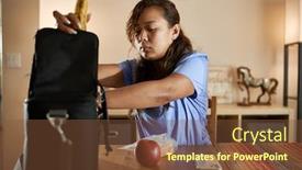  Presentation with lunch - Presentation design consisting of filipina-nurse-at-home-packing background and a tawny brown colored foreground