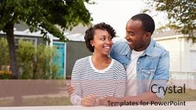 Presentation with african american black couple - Theme enhanced with filipino - african american couple outside their background and a coral colored foreground