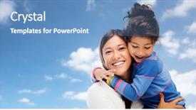  Presentation with family children - Beautiful presentation theme featuring filipino - family children and people concept backdrop and a teal colored foreground