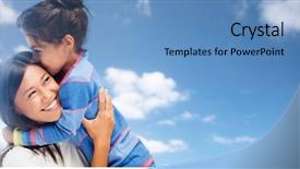  Presentation with family children - Theme consisting of filipino - family children and people concept background and a teal colored foreground