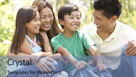  Presentation with filipino family - Presentation design featuring filipino - family enjoying day in park background and a teal colored foreground