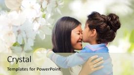  Presentation with motherhood - Slide set featuring filipino - family motherhood and people concept background and a soft green colored foreground