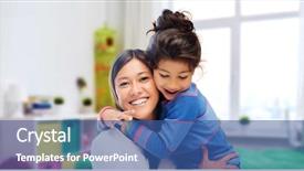  Presentation with happy kids - Slide deck enhanced with filipino - family motherhood and people concept background and a ocean colored foreground