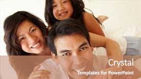  Presentation with filipino family - Presentation theme enhanced with filipino - mixed race asian family background and a coral colored foreground