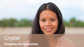  Presentation with long hair - Presentation design having filipino - portrait of beautiful asian woman background and a coral colored foreground