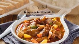  Presentation with filipino - Presentation theme having filipino-beef-kaldereta-in-bowl background and a coral colored foreground
