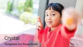  Presentation with giving to god - Slide deck featuring filipino food - little girl hand giving young background and a  colored foreground