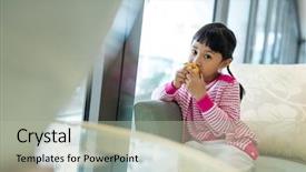  Presentation with filipino - PPT theme featuring filipino food - lovely girl at home background and a mint green colored foreground