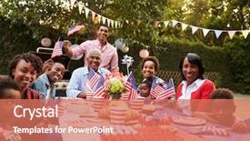  Presentation with black family - Theme having filipino food - multi generation black family having background and a coral colored foreground