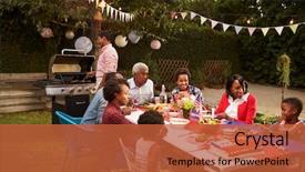  Presentation with filipino family - Slide deck consisting of filipino food - multi generation black family having background and a red colored foreground