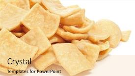  Presentation with medical pill medicine white blue - Theme enhanced with filipino food - pile of wheat snacks background and a blonde colored foreground