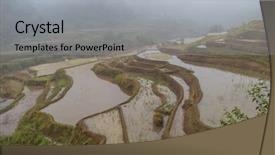  Presentation with rice terraces - Cool new slide set with filipino food - stepped of rice terraces backdrop and a light gray colored foreground