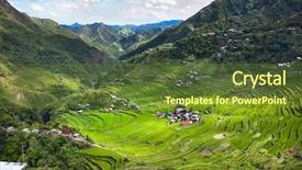  Presentation with central asia - Slide set consisting of filipino food - village in 2000-year old batad background and a tawny brown colored foreground