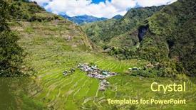  Presentation with central asia - Beautiful PPT layouts featuring filipino food - villige at 2000-year old batad backdrop and a tawny brown colored foreground