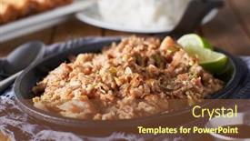  Presentation with filipino - Slide set having filipino-food-pork-sisig background and a tawny brown colored foreground