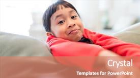  Presentation with brain relax - Slide deck with filipino games - little girl feeling relax background and a coral colored foreground