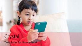  Presentation with hipster girl playing tetris game - Cool new presentation with filipino games - little girl playing cellphone backdrop and a red colored foreground