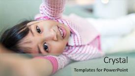  Presentation with group of three young girl - Cool new PPT theme with filipino games - young little girl feeling funny backdrop and a light gray colored foreground