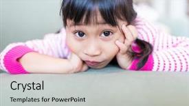  Presentation with group of three young girl - Slide set with filipino games - young little girl background and a light gray colored foreground