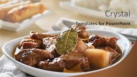  Presentation with filipino - Presentation theme with filipino-pork-adobo-in-bowl background and a soft green colored foreground