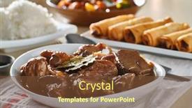  Presentation with filipino - Beautiful presentation design featuring filipino-pork-adobo-in-bowl backdrop and a tawny brown colored foreground