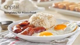  Presentation with garlic - Colorful presentation enhanced with filipino-silog-breakfast-with-garlic backdrop and a soft green colored foreground