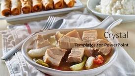  Presentation with filipino - PPT layouts featuring filipino-sinigang-soup-with-pork background and a coral colored foreground