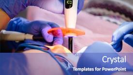  Presentation with dental pediatric - Slides with dentist performing dental filling procedure background and a teal colored foreground