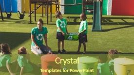  Presentation with green energy - Audience pleasing presentation theme consisting of filled box in playground backdrop and a tawny brown colored foreground