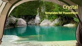  Presentation with tent - Cool new PPT theme with filled tent upon great outdoors backdrop and a tawny brown colored foreground