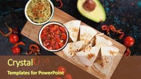  Presentation with salsa guacamole - PPT theme having filled tortilla wraps with salsa background and a red colored foreground