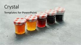  Presentation with jam - Slide deck consisting of filled with assorted sweet jam background and a light gray colored foreground