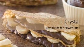  Presentation with banana - Presentation enhanced with filled with banana and chocolate background and a coral colored foreground