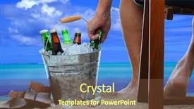  Presentation with vacation - Audience pleasing PPT layouts consisting of filled with ice and beer backdrop and a tawny brown colored foreground