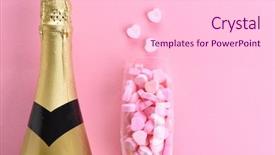  Presentation with candy heart - Audience pleasing slide deck consisting of filled with pink candy heart backdrop and a lemonade colored foreground