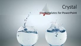  Presentation with light bulb graduation cap - Cool new PPT layouts with filled with water and boat backdrop and a light blue colored foreground