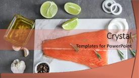  Presentation with honey skincare - Amazing slide deck having fillet and bowl with honey backdrop and a coral colored foreground