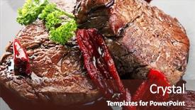  Presentation with white wine and red - Slides consisting of fillet mignon red wine sauce background and a tawny brown colored foreground