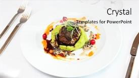  Presentation with liver - Presentation design enhanced with fillet of beef with elk background and a white colored foreground