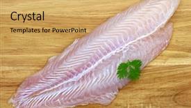  Presentation with freshwater fish - PPT layouts featuring fillet of fresh water fish background and a yellow colored foreground