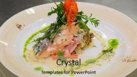  Presentation with import garlic - Audience pleasing PPT layouts consisting of fillet-of-norwegian-salmon backdrop and a soft green colored foreground