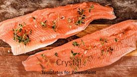  Presentation with cutting board - Presentation theme with fillet-of-trout-with-copy and a red colored foreground