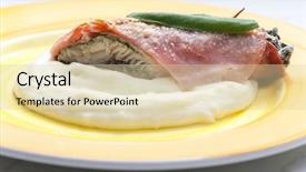  Presentation with sage - PPT layouts enhanced with fillet of trout with sage roasted in the prague ham with mashed potatoes background and a lemonade colored foreground