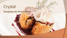  Presentation with lemongrass herb plant fresh leaves - Slide deck consisting of fillet wellington with fresh herbs background and a lemonade colored foreground