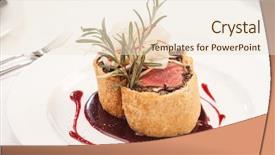  Presentation with herbs - Beautiful theme featuring fillet wellington with fresh herbs backdrop and a lemonade colored foreground