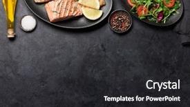  Presentation with table salt - Presentation design with fillet with salt pepper rosemary background and a dark gray colored foreground