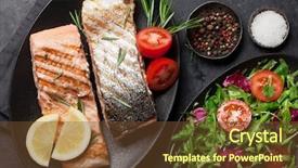  Presentation with table salt - Beautiful slide deck featuring fillet with salt pepper rosemary backdrop and a tawny brown colored foreground