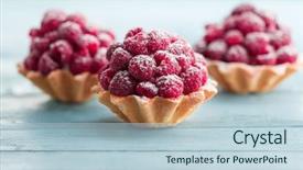  Presentation with cream - Cool new presentation with cake bakery - raspberry tartlets with cream filling backdrop and a lemonade colored foreground