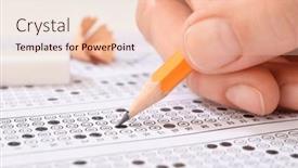  Presentation with examination - Presentation design consisting of filling-answers-of-multiple-choice background and a lemonade colored foreground