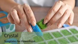  Presentation with baby in womb - Beautiful presentation theme featuring filling baby nibbler with frozen backdrop and a seafoam green colored foreground